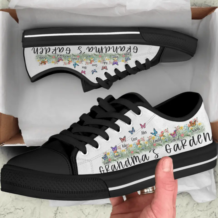 Custom Personalized Grandma Sneakers - Upto 8 Butterflies - Gift Idea For Grandma - Grandma's Garden