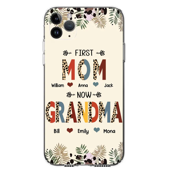 Custom Personalized Grandma Phone Case - Gift Idea For Grandma/Mom/ Mother's Day - Up to 6 Kids And 12 Grandkids - First Mom Now Grandma - Case For iPhone And Samsung