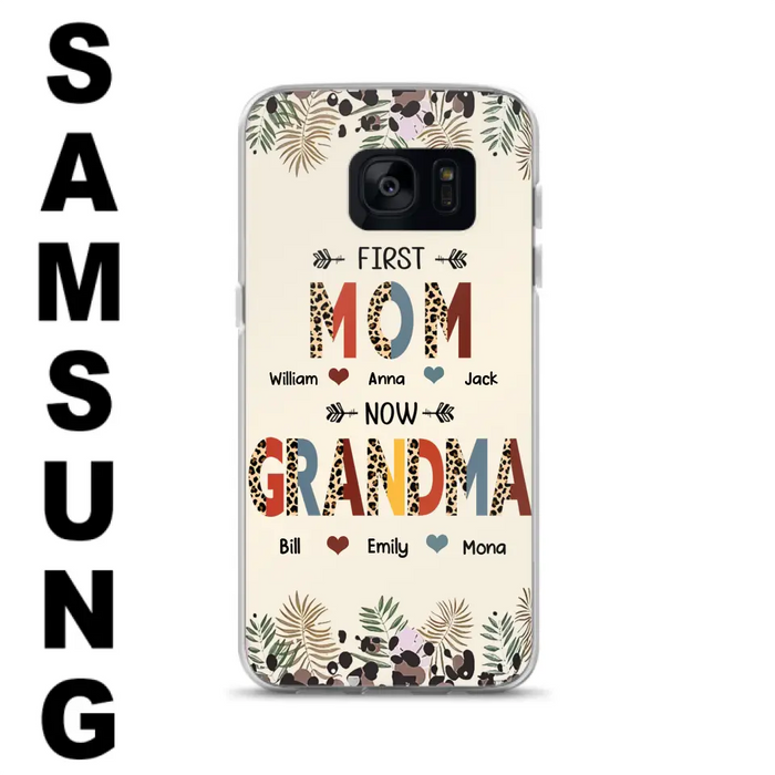 Custom Personalized Grandma Phone Case - Gift Idea For Grandma/Mom/ Mother's Day - Up to 6 Kids And 12 Grandkids - First Mom Now Grandma - Case For iPhone And Samsung