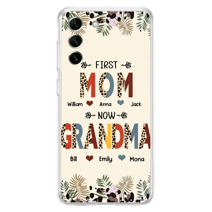 Custom Personalized Grandma Phone Case - Gift Idea For Grandma/Mom/ Mother's Day - Up to 6 Kids And 12 Grandkids - First Mom Now Grandma - Case For iPhone And Samsung