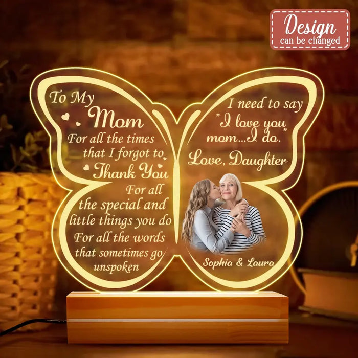 Custom Personalized To My Mom Acrylic Night Light - Gift Idea For Mom From Daughter/ Son - Upload Photo - I Love You