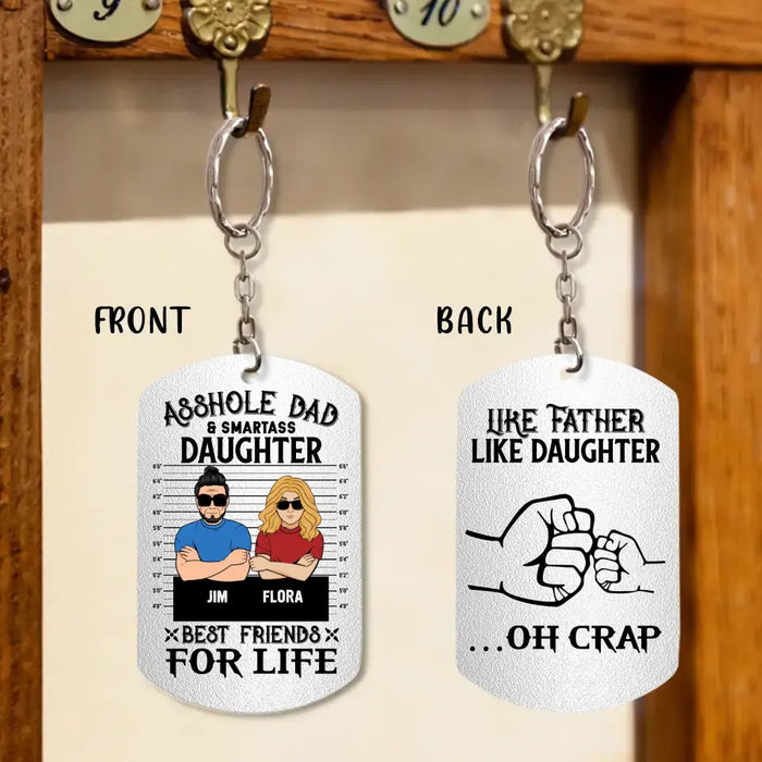 Personalized Dad/Mom And Daughter/Son Aluminum Keychain - Gift Idea For Father's Day From Daughter/Son - Like Father Like Daughter Oh Crap