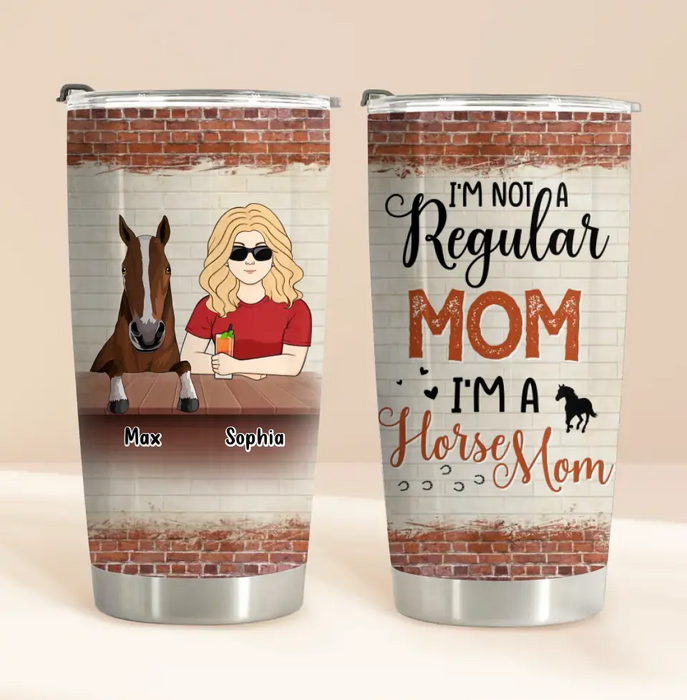 Custom Personalized Horse Mom Tumbler - Gift Idea For Horse Lover/Happy Mother's Day - I'm A Horse Mom