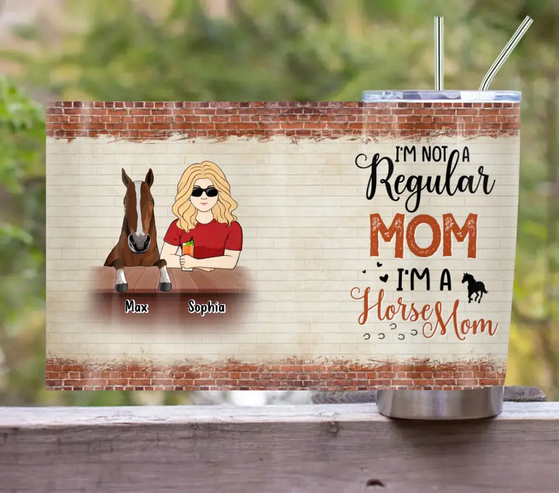 Custom Personalized Horse Mom Tumbler - Gift Idea For Horse Lover/Happy Mother's Day - I'm A Horse Mom