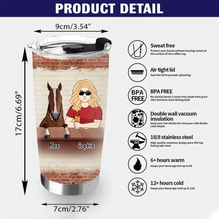 Custom Personalized Horse Mom Tumbler - Gift Idea For Horse Lover/Happy Mother's Day - I'm A Horse Mom