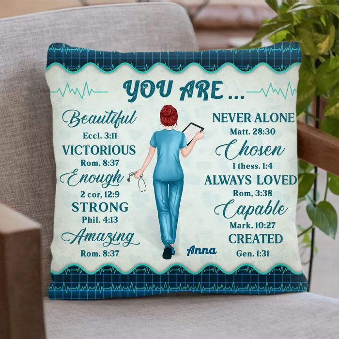 Custom Personalized Nurse Pillow Cover - Gift Idea For Nurse/ Birthday/ Friend - You Are Beautiful