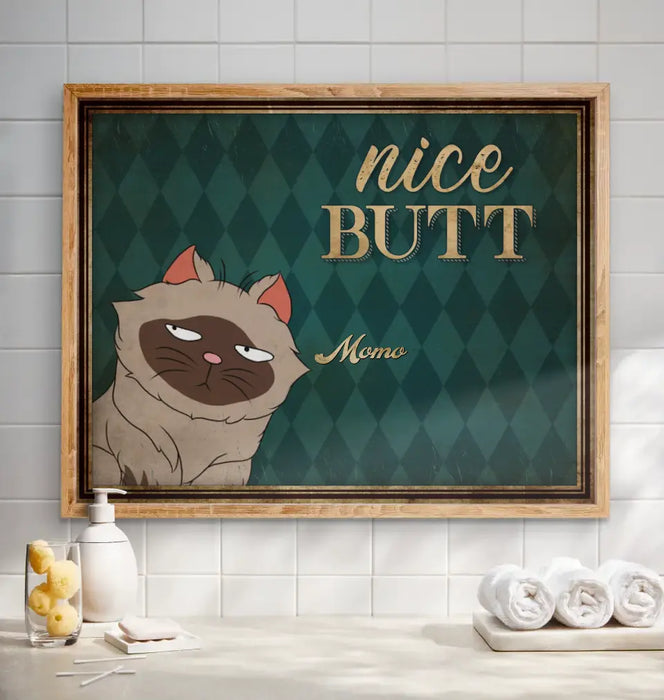 Custom Personalized Nice Butt Funny Cats Poster - Gift Idea For Cat Lover - Bathroom Decorating - Upto 6 Cats