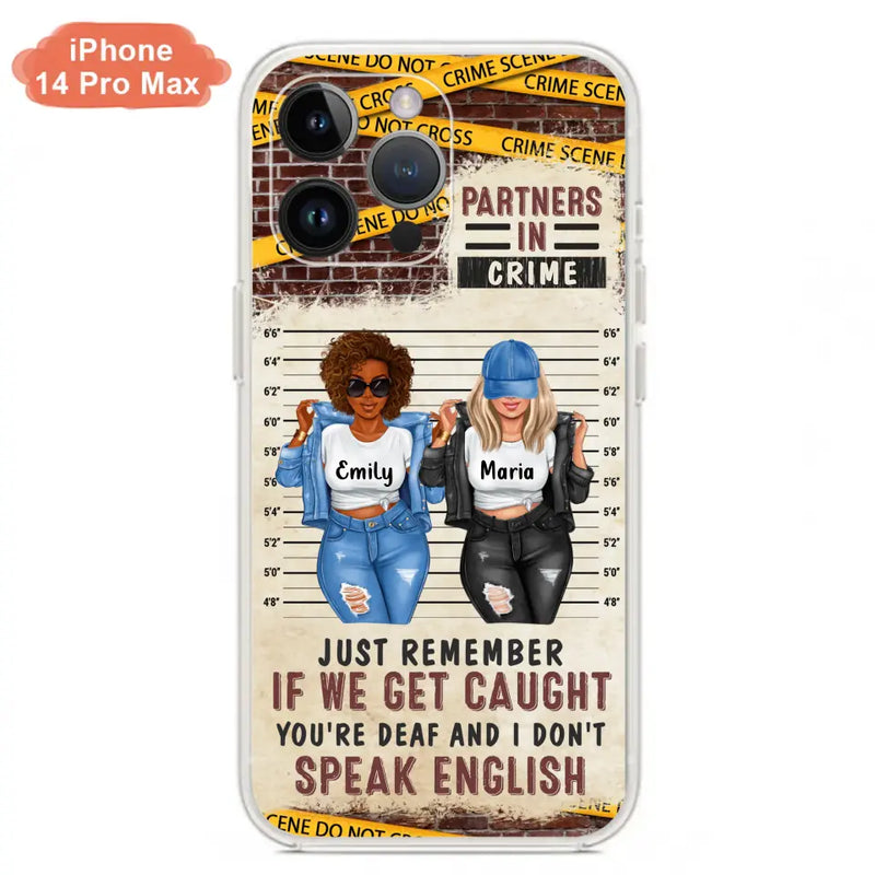 Personalized Bestie Phone Case - Gift Idea For Bestie/Sister - Up to 3 Girls - Partners In Crime - Case For iPhone And Samsung