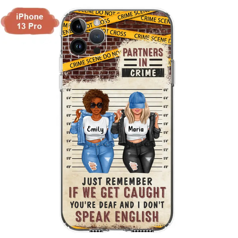 Personalized Bestie Phone Case - Gift Idea For Bestie/Sister - Up to 3 Girls - Partners In Crime - Case For iPhone And Samsung