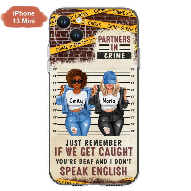 Personalized Bestie Phone Case - Gift Idea For Bestie/Sister - Up to 3 Girls - Partners In Crime - Case For iPhone And Samsung
