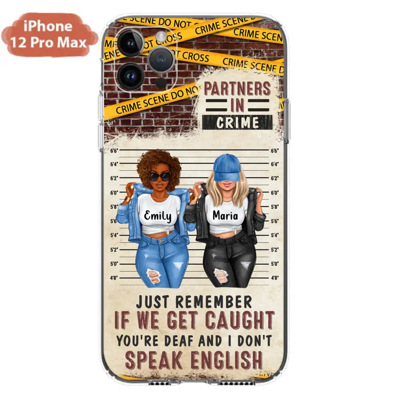 Personalized Bestie Phone Case - Gift Idea For Bestie/Sister - Up to 3 Girls - Partners In Crime - Case For iPhone And Samsung