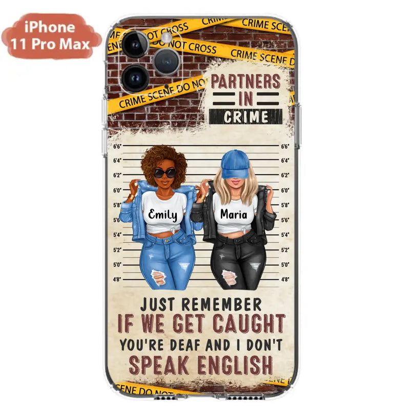 Personalized Bestie Phone Case - Gift Idea For Bestie/Sister - Up to 3 Girls - Partners In Crime - Case For iPhone And Samsung