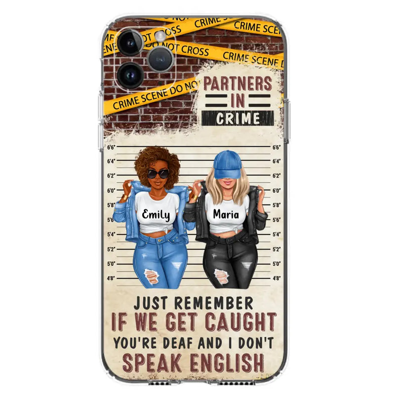Personalized Bestie Phone Case - Gift Idea For Bestie/Sister - Up to 3 Girls - Partners In Crime - Case For iPhone And Samsung