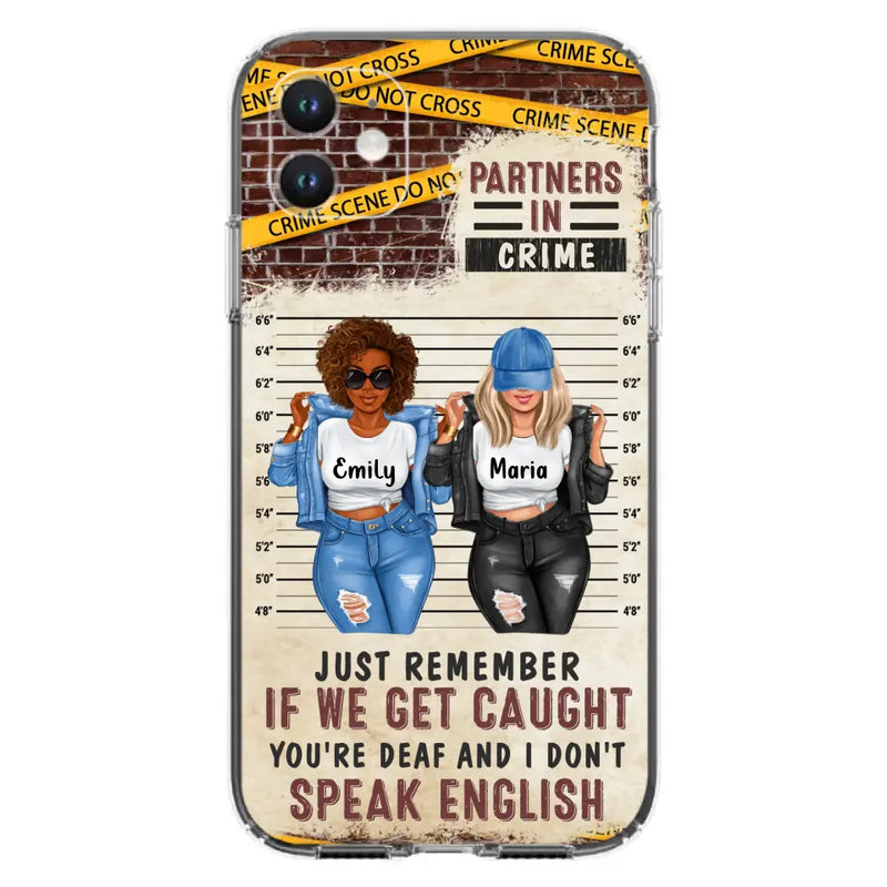 Personalized Bestie Phone Case - Gift Idea For Bestie/Sister - Up to 3 Girls - Partners In Crime - Case For iPhone And Samsung