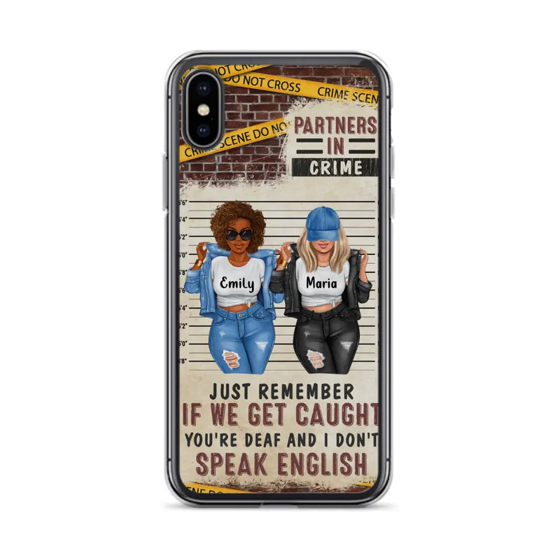 Personalized Bestie Phone Case - Gift Idea For Bestie/Sister - Up to 3 Girls - Partners In Crime - Case For iPhone And Samsung