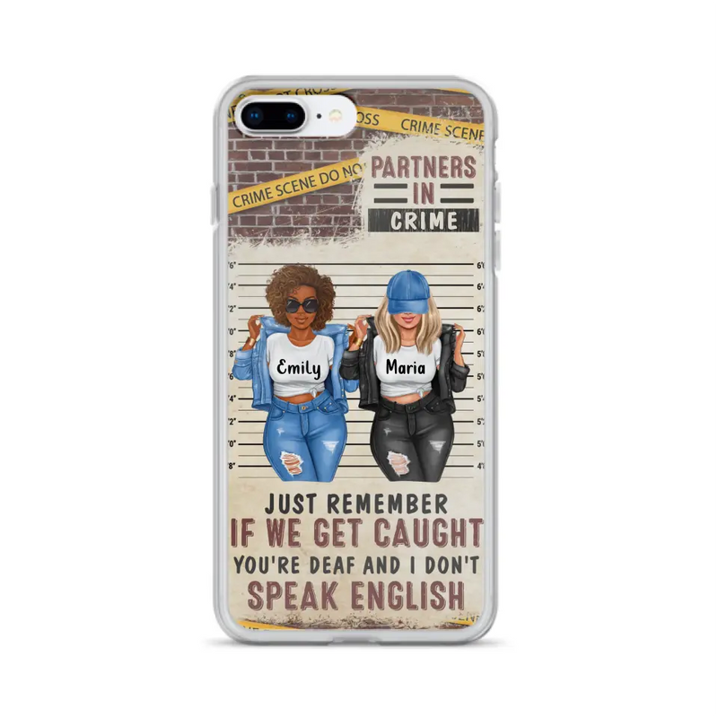 Personalized Bestie Phone Case - Gift Idea For Bestie/Sister - Up to 3 Girls - Partners In Crime - Case For iPhone And Samsung