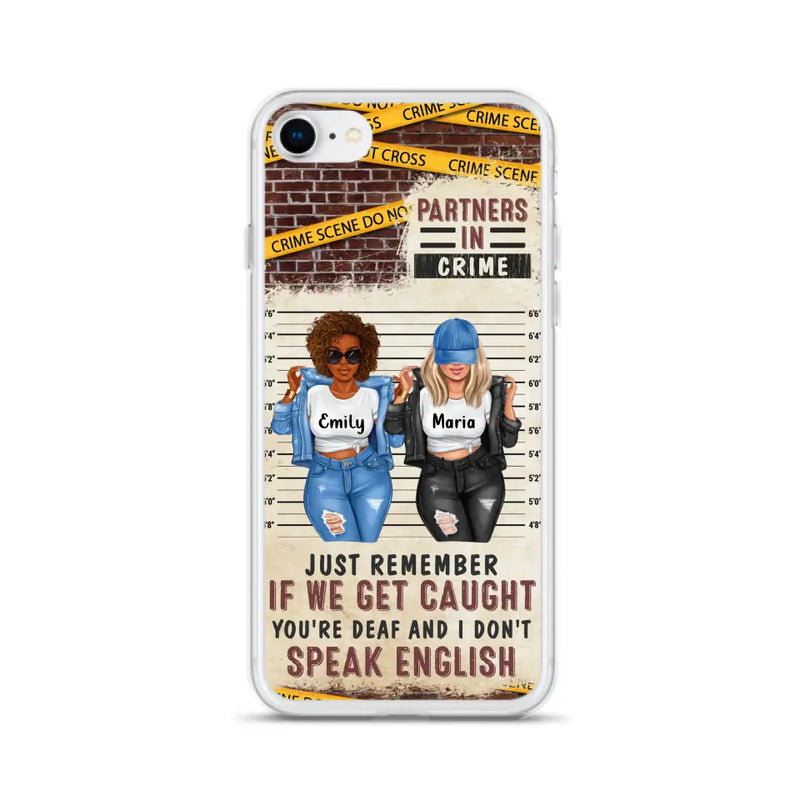 Personalized Bestie Phone Case - Gift Idea For Bestie/Sister - Up to 3 Girls - Partners In Crime - Case For iPhone And Samsung