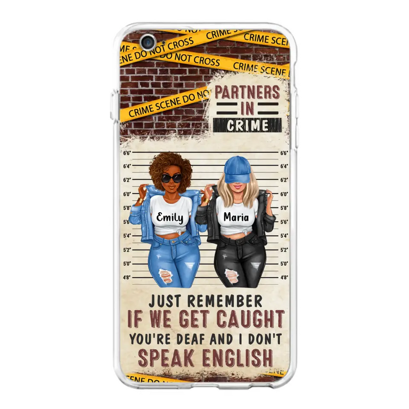 Personalized Bestie Phone Case - Gift Idea For Bestie/Sister - Up to 3 Girls - Partners In Crime - Case For iPhone And Samsung