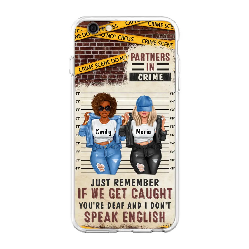 Personalized Bestie Phone Case - Gift Idea For Bestie/Sister - Up to 3 Girls - Partners In Crime - Case For iPhone And Samsung