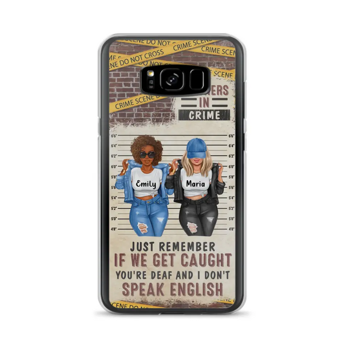 Custom Personalized Bestie Phone Case - Gift Idea For Bestie/ Sister - Upto 3 Girls - Partners In Crime - Case For iPhone And Samsung