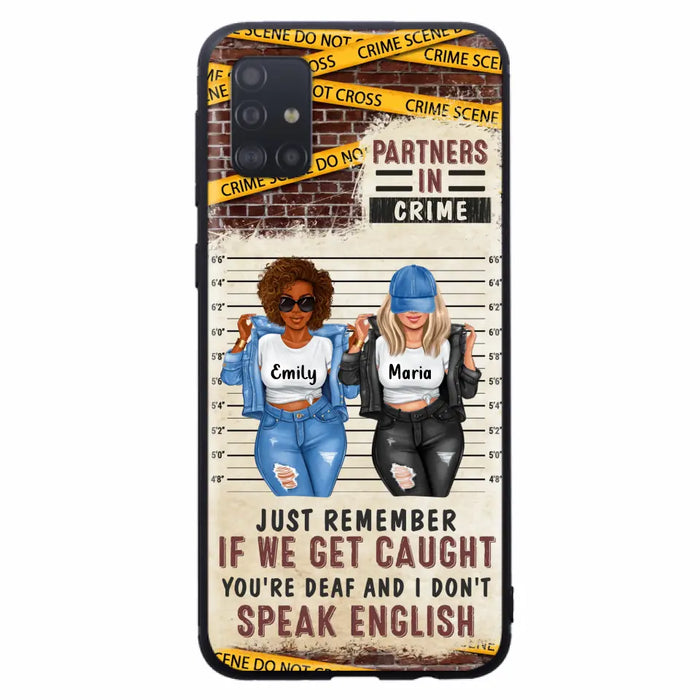 Custom Personalized Bestie Phone Case - Gift Idea For Bestie/ Sister - Upto 3 Girls - Partners In Crime - Case For iPhone And Samsung