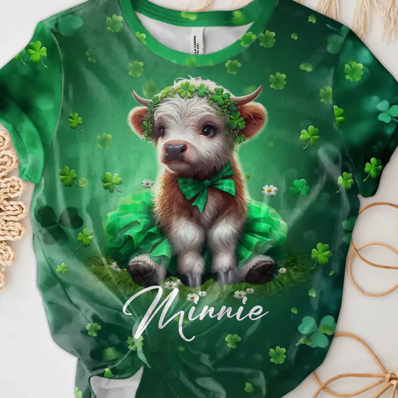 Personalized Patrick's Day Highland Cow T-shirt - Gift Idea For Patrick's Day
