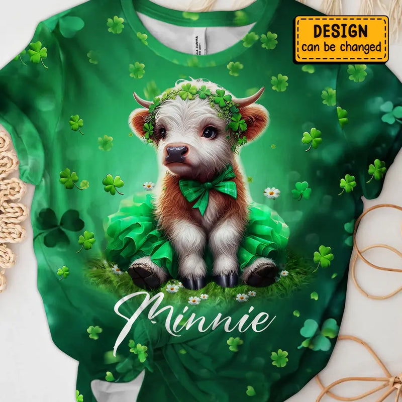 Personalized Patrick's Day Highland Cow T-shirt - Gift Idea For Patrick's Day