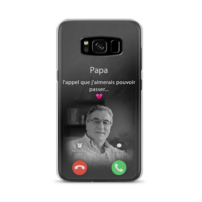 Coque de téléphone personnalisée pour papa commémoratif - Télécharger une photo - L'appel que j'aimerais pouvoir passer- Coque de téléphone pour iPhone/ Samsung