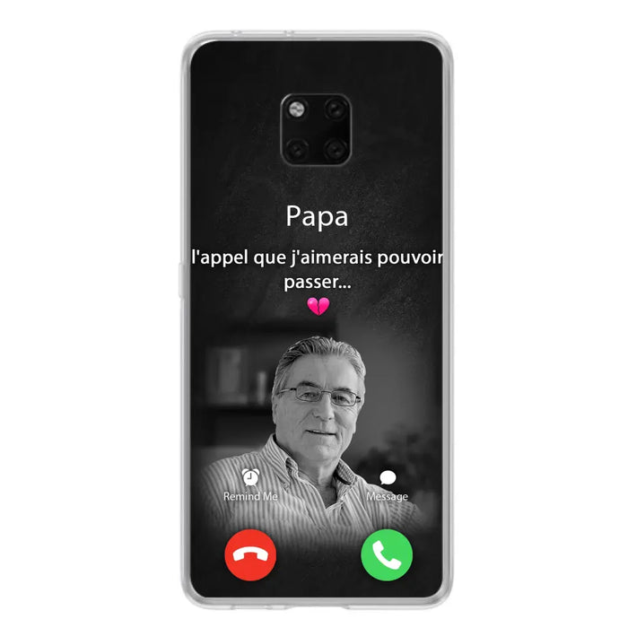 Coque de téléphone personnalisée pour papa commémoratif - Télécharger une photo - L'appel que j'aimerais pouvoir passer - Coque de téléphone pour Huawei/Oppo/Xiaomi