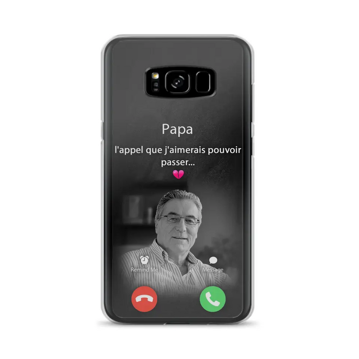 Coque de téléphone personnalisée pour papa commémoratif - Télécharger une photo - L'appel que j'aimerais pouvoir passer- Coque de téléphone pour iPhone/ Samsung