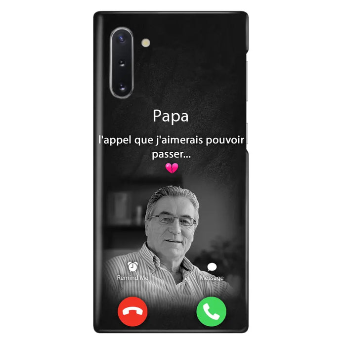 Coque de téléphone personnalisée pour papa commémoratif - Télécharger une photo - L'appel que j'aimerais pouvoir passer- Coque de téléphone pour iPhone/ Samsung