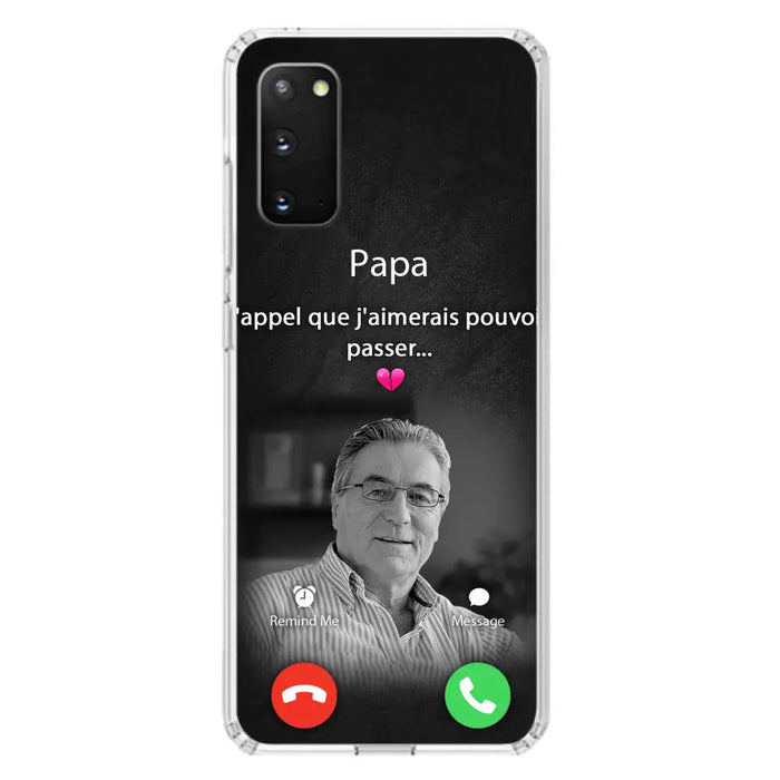 Coque de téléphone personnalisée pour papa commémoratif - Télécharger une photo - L'appel que j'aimerais pouvoir passer- Coque de téléphone pour iPhone/ Samsung