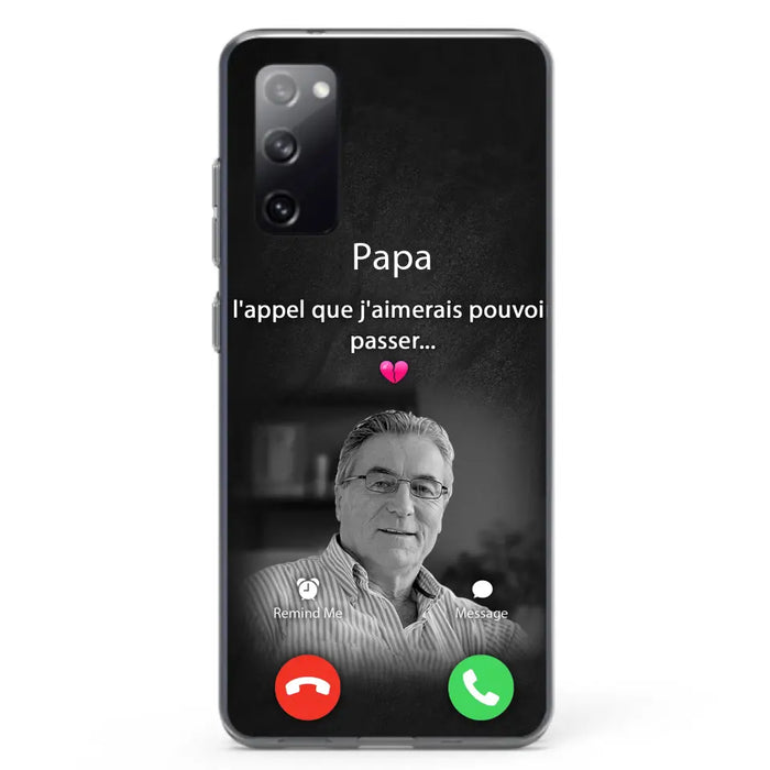 Coque de téléphone personnalisée pour papa commémoratif - Télécharger une photo - L'appel que j'aimerais pouvoir passer- Coque de téléphone pour iPhone/ Samsung