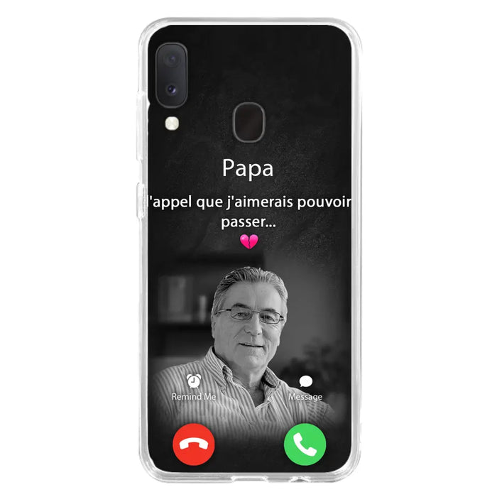 Coque de téléphone personnalisée pour papa commémoratif - Télécharger une photo - L'appel que j'aimerais pouvoir passer- Coque de téléphone pour iPhone/ Samsung