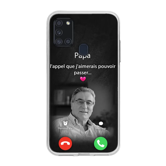 Coque de téléphone personnalisée pour papa commémoratif - Télécharger une photo - L'appel que j'aimerais pouvoir passer- Coque de téléphone pour iPhone/ Samsung