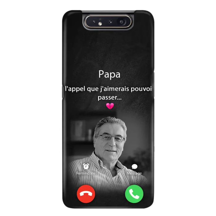 Coque de téléphone personnalisée pour papa commémoratif - Télécharger une photo - L'appel que j'aimerais pouvoir passer- Coque de téléphone pour iPhone/ Samsung