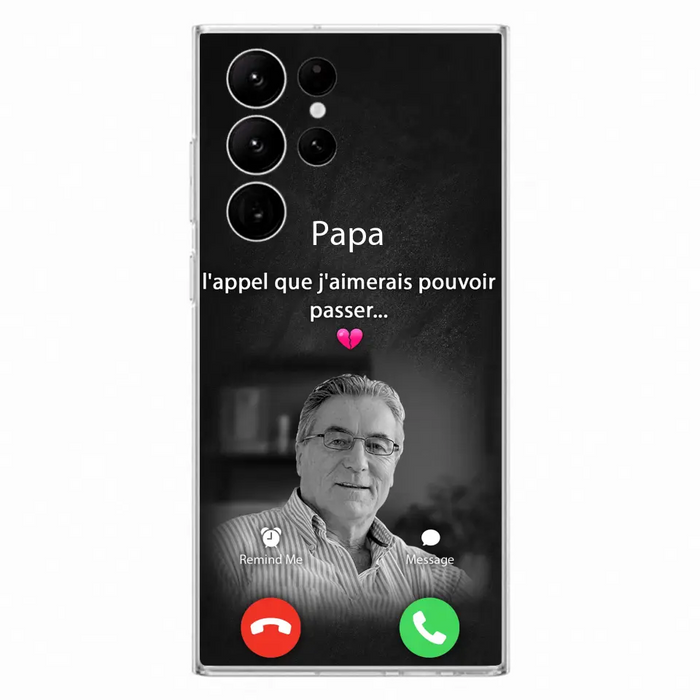 Coque de téléphone personnalisée pour papa commémoratif - Télécharger une photo - L'appel que j'aimerais pouvoir passer- Coque de téléphone pour iPhone/ Samsung