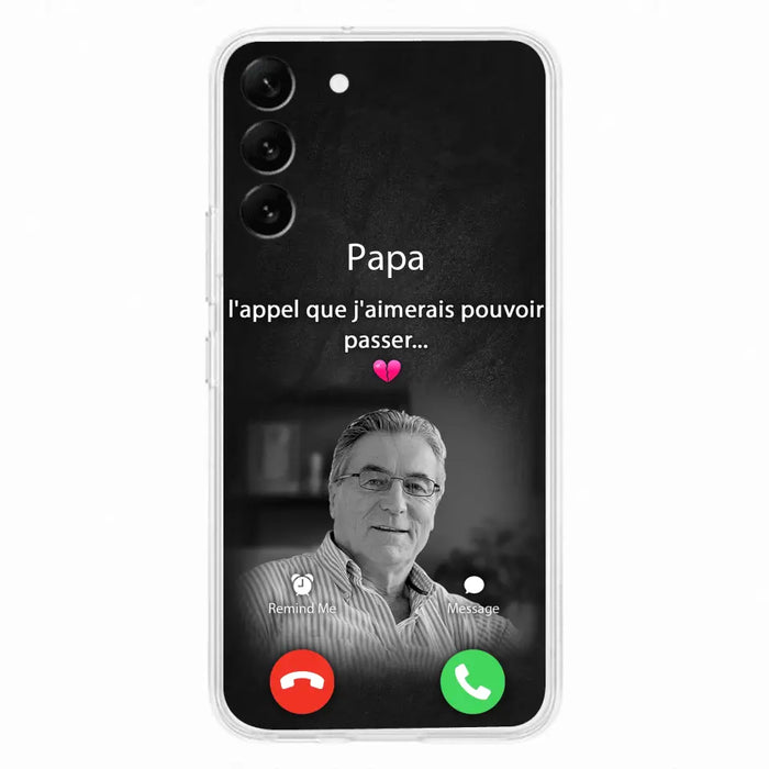 Coque de téléphone personnalisée pour papa commémoratif - Télécharger une photo - L'appel que j'aimerais pouvoir passer- Coque de téléphone pour iPhone/ Samsung