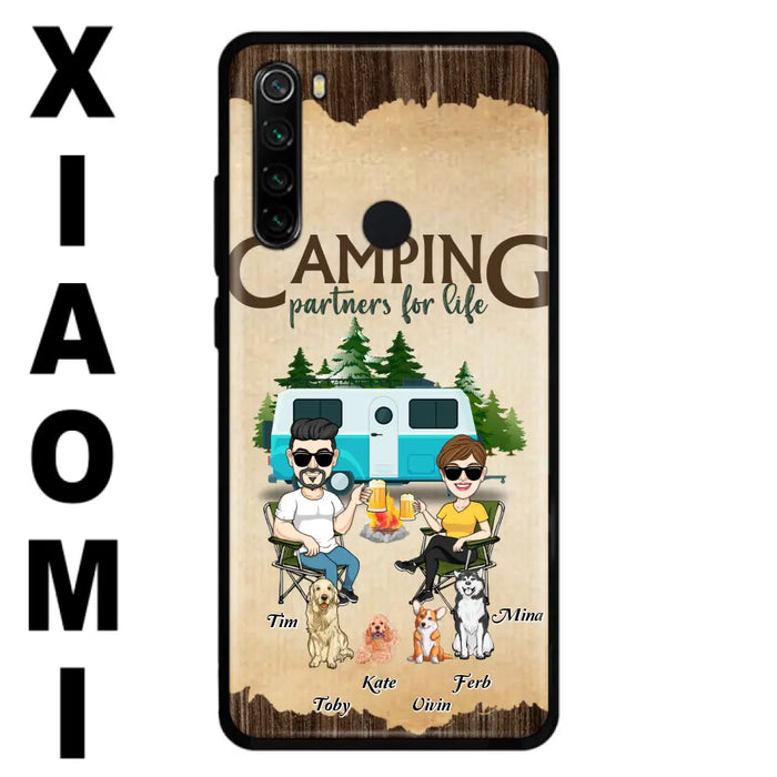 Custom Personalized Couple With Dogs Camping Oppo/ Xiaomi/ Huawei Case - Couple With Up to 4 Dogs - Gift For Couple/ Camping/ Dog Lover - Camping Partners For Life