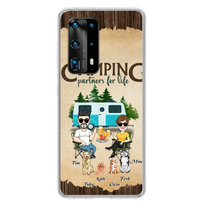 Custom Personalized Couple With Dogs Camping Oppo/ Xiaomi/ Huawei Case - Couple With Up to 4 Dogs - Gift For Couple/ Camping/ Dog Lover - Camping Partners For Life