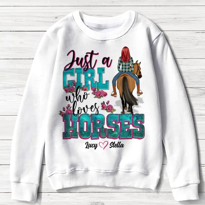 Personalized Horse Mom AOP Sweater - Gift Idea For Horse Lover - Just A Girl Who Loves Horses