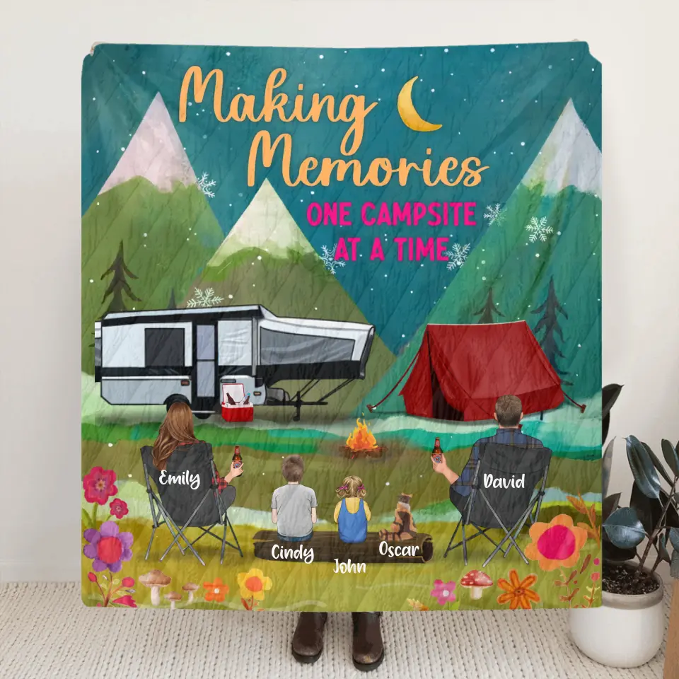 Custom Personalized Camping Quilt/Fleece Throw Blanket Gift Idea For — FitWearPro Store