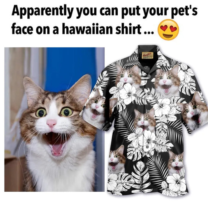 Custom Personalized Pet Photo Hawaiian Shirt - Gift Idea For Dog/ Cat/ Pet Owner