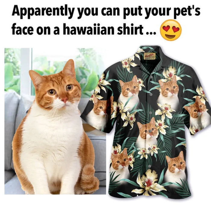 Custom Personalized Pet Photo Hawaiian Shirt - Gift Idea For Dog/ Cat/ Pet Owner