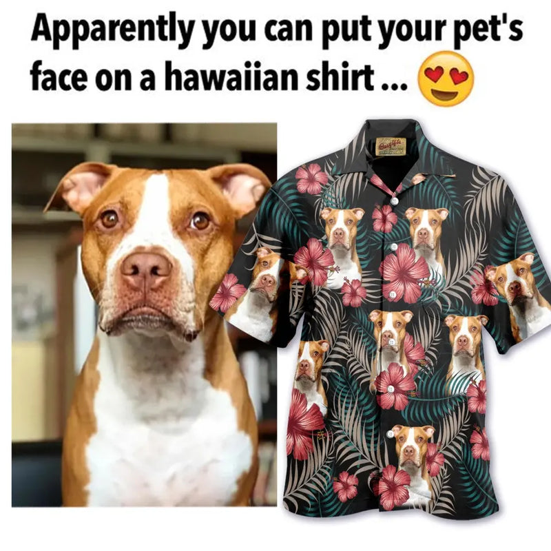 Personalized Pet Photo Hawaiian Shirt - Gift Idea For Dog/Cat/Pet Owner