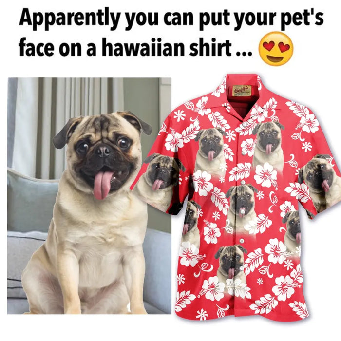 Custom Personalized Pet Photo Hawaiian Shirt - Gift Idea For Dog/ Cat/ Pet Owner
