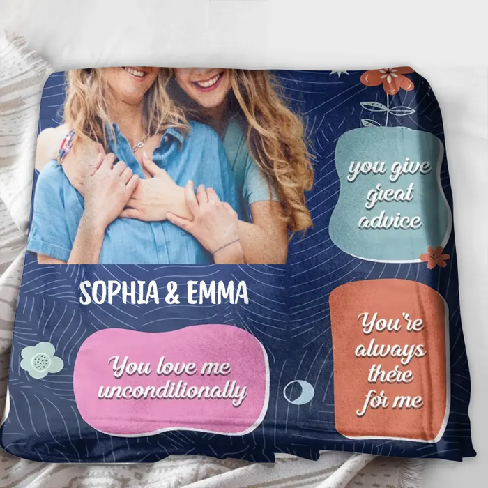 Custom Personalized Photo Quilt/Fleece Throw Blanket - Mother's Day Gift Idea for Mom/Grandma - 10 Reasons Why I Love You