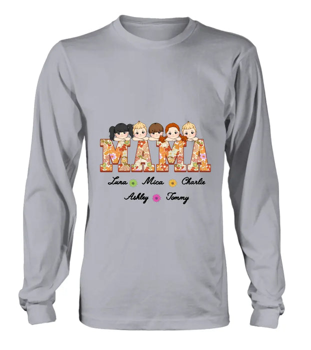 Custom Personalized Floral Mama Shirt/Hoodie - Upto 5 Kids - Mother's Day Gift Idea for Mom/Grandma - Mama