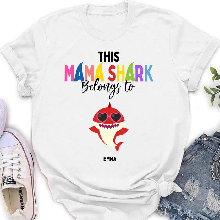 Personalized Mama Shirt/Hoodie - Up to 10 Kids - Mother's Day Gift Idea For Mom/Grandma - This Mama Shark Belongs To