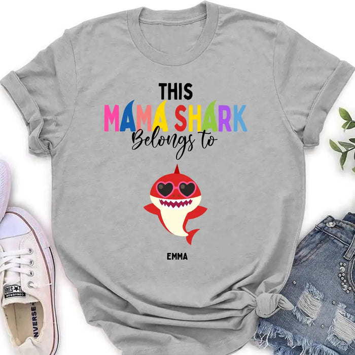 Personalized Mama Shirt/Hoodie - Up to 10 Kids - Mother's Day Gift Idea For Mom/Grandma - This Mama Shark Belongs To